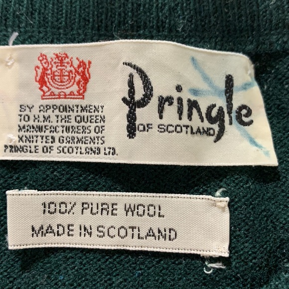 PRINGLE of SCOTLAND argyle pure wool sweater crewneck longsleeves men’s Large - Picture 4 of 10